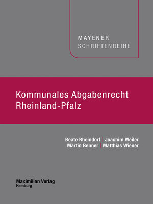cover image of Kommunales Abgabenrecht Rheinland-Pfalz